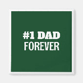 Groen en Wit #1 Papa Forever Vaderdag Gift Magneet (Voorkant)