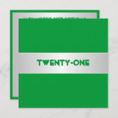 Groen en Wit 21ste verjaardagsfeest Kaart (Voorkant / Achterkant)