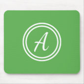 Groen en wit aangepast monogram Mousepad Muismat (Voorkant)