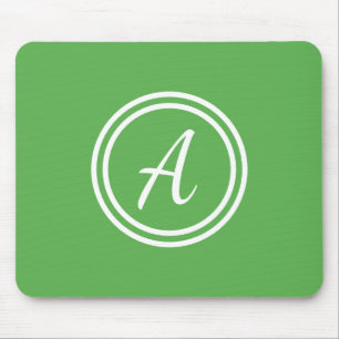 Groen en wit aangepast monogram Mousepad Muismat