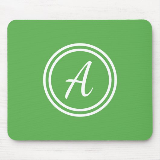 Groen en wit aangepast monogram Mousepad Muismat (Voorkant)