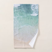 Groen en wit aanloopzand en zeeschildpad bad handdoek (Handdoek)