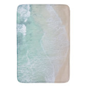 Groen en wit aanloopzand en zeeschildpad badmat (Voorkant Verticaal)