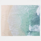 Groen en wit aanloopzand en zeeschildpad fleece deken (Voorkant (Horizontaal))