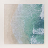 Groen en wit aanloopzand en zeeschildpad legpuzzel (Horizontaal)