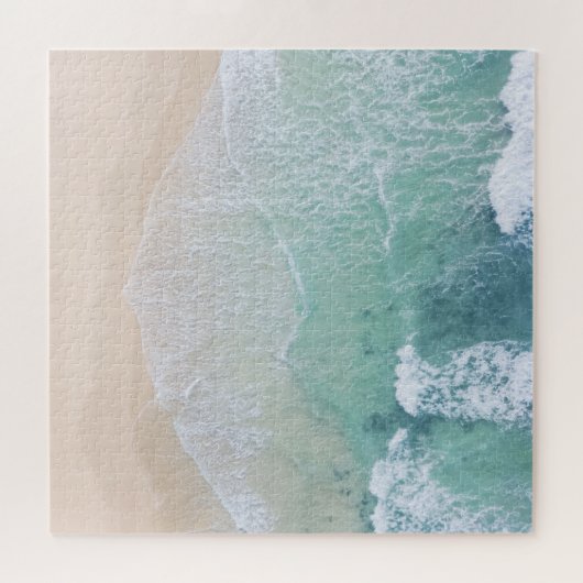 Groen en wit aanloopzand en zeeschildpad legpuzzel (Horizontaal)