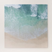 Groen en wit aanloopzand en zeeschildpad legpuzzel (Verticaal)