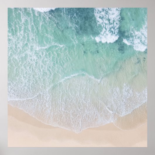 Groen en wit aanloopzand en zeeschildpad poster (Voorkant)