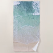 Groen en wit aanloopzand en zeeschildpad strandlaken (Voorkant)