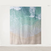 Groen en wit aanloopzand en zeeschildpad wandkleed (Voorkant)