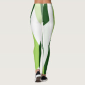 Groen en wit abstract leggings (Achterkant)
