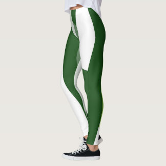 Groen en wit abstract leggings