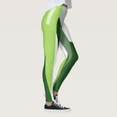 Groen en wit abstract leggings (Rechts)