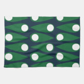 Groen en Wit Abstract Patroon Theedoek (Horizontaal)