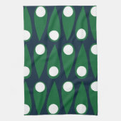 Groen en Wit Abstract Patroon Theedoek (Verticaal)