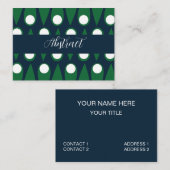 Groen en Wit Abstract Patroon Visitekaartje (Voorkant / Achterkant)