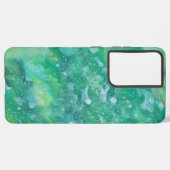 Groen en wit Abstract Samsung Galaxy Hoesje (Linkerkant)