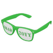 Groen en wit Afstudeerder 2016 Tekstontwerp Retro Zonnebril (Gekanteld)