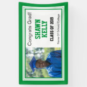 Groen en wit Afstudeerder Eén foto Spandoek (Verticaal)