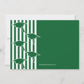 Groen en wit Afstudeerder Petten Afstuderen Uitnod Kaart (Achterkant)