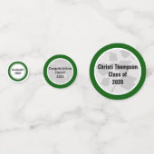 Groen en wit Afstuderen Confetti (Achterkanten)