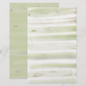 Groen en wit aquarel zeep inwikkelpapier (Voorkant / Achterkant)