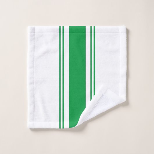 Groen en wit bad handdoek (Wasdoekje)