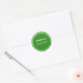 Groen en wit bedrijfsadres ronde sticker (Envelop)