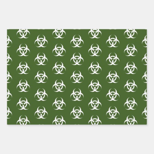 Groen en wit biogevaar inpakpapier vel (Voorkant 3)