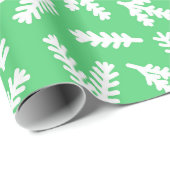 Groen en wit bladpatroon cadeaupapier (Rol Hoek)