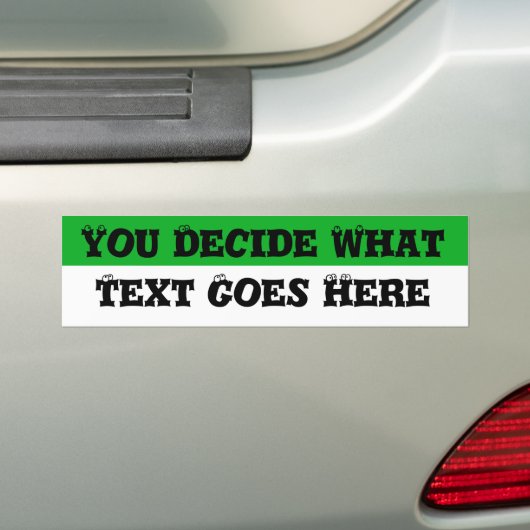 Groen en wit blanco bumpersticker (Op auto)