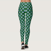 Groen en wit bloem leggings (Achterkant)