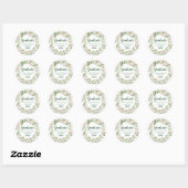 Groen en wit Bloemen Afstuderen Envelope Seal Ronde Sticker (Vel)