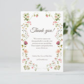 Groen en Wit Bloemen Bruiloft dank u kaart (Staand voorkant)
