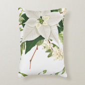 Groen en Wit Bloemen Kerstaccent Kussen (Voorkant(Verticaal))