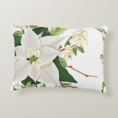 Groen en Wit Bloemen Kerstaccent Kussen (Achterkant)