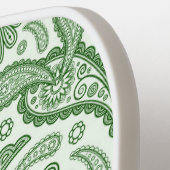 Groen en Wit Bloemen  Paisley Monogram Pickleball Paddle (Links Detail)