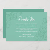 Groen en wit bloemendankkaart voor trouwfeest kaart (Voorkant / Achterkant)