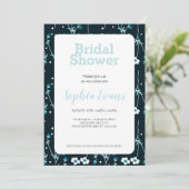 Groen en Wit Bloemengrens Wit Vrijgezellenfeest Kaart (Staand voorkant)