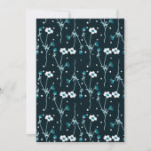 Groen en Wit Bloemengrens Wit Vrijgezellenfeest Kaart (Achterkant)