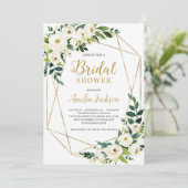 Groen en wit bloemenrustiek vrijgezellenfeest kaart (Staand voorkant)