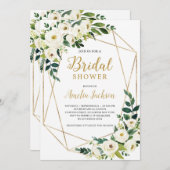 Groen en wit bloemenrustiek vrijgezellenfeest kaart (Voorkant / Achterkant)