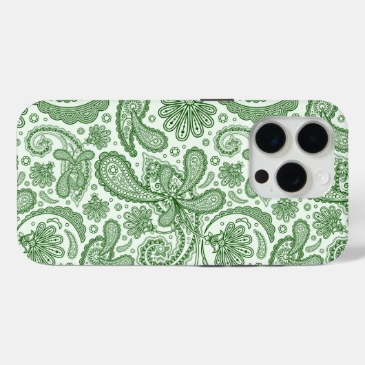 Groen en wit bloemig  Paisley Case-Mate iPhone Case (Achterkant (horizontaal))