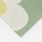 Groen en wit bloemmotief fleece deken (Hoek)