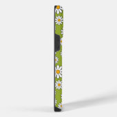Groen en wit bloemmotief met madeliefjes iPhone hoesje (Rechterkant)