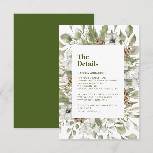 Groen en wit bos | Weddenschappen Informatiekaartje (Voorkant / Achterkant)