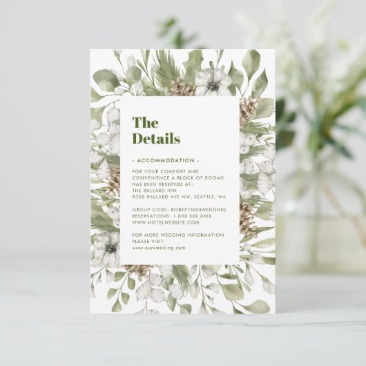 Groen en wit bos | Weddenschappen Informatiekaartje (Staand voorkant)