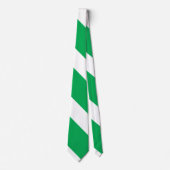 Groen en wit Broad University Stripe Stropdas (Voorkant)