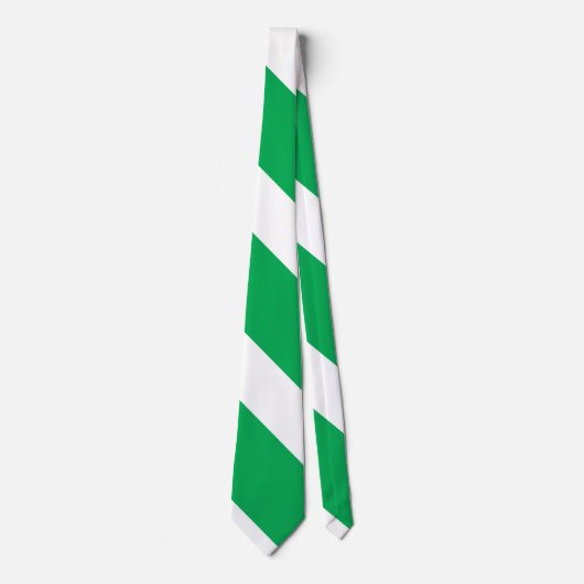 Groen en wit Broad University Stripe Stropdas (Voorkant)
