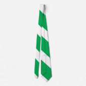 Groen en wit Broad University Stripe Stropdas (Achterkant)